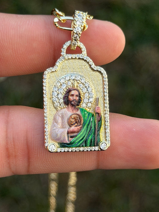 Squared San Judas Necklace