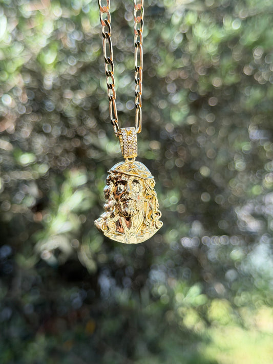 Gold Jesus Necklace