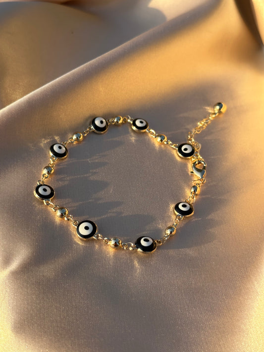 Black Evil Eye Anklet