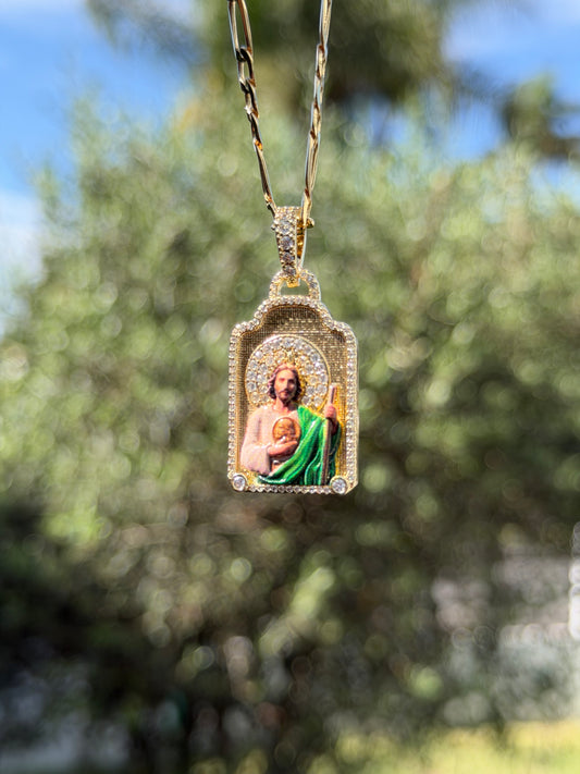 Squared San Judas Necklace