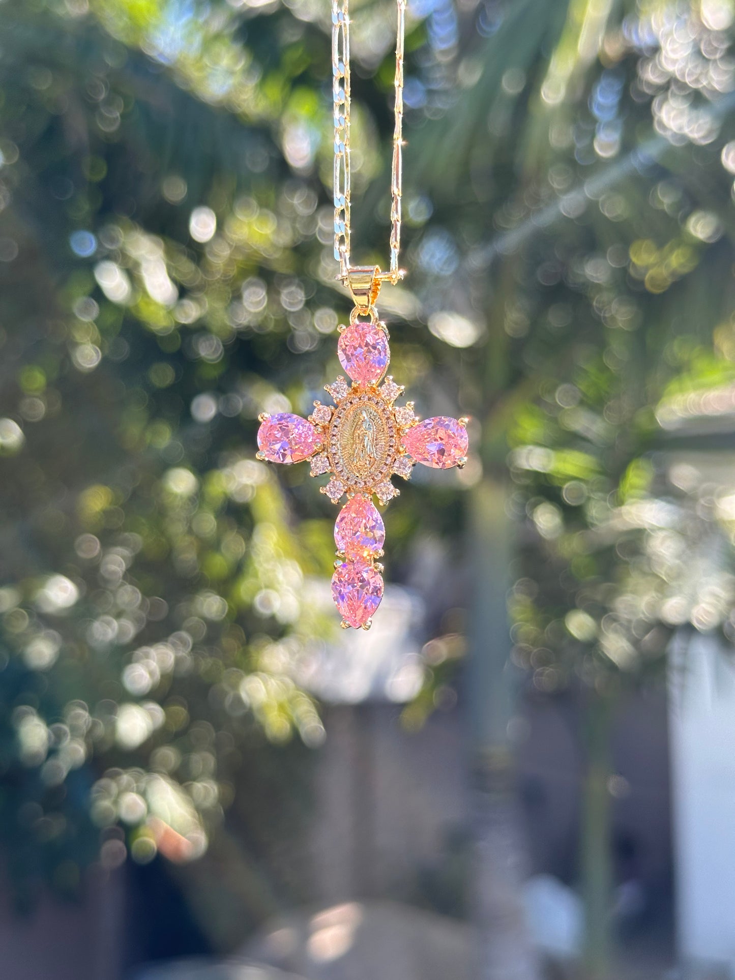 Sparkly Virgen Mary Cross