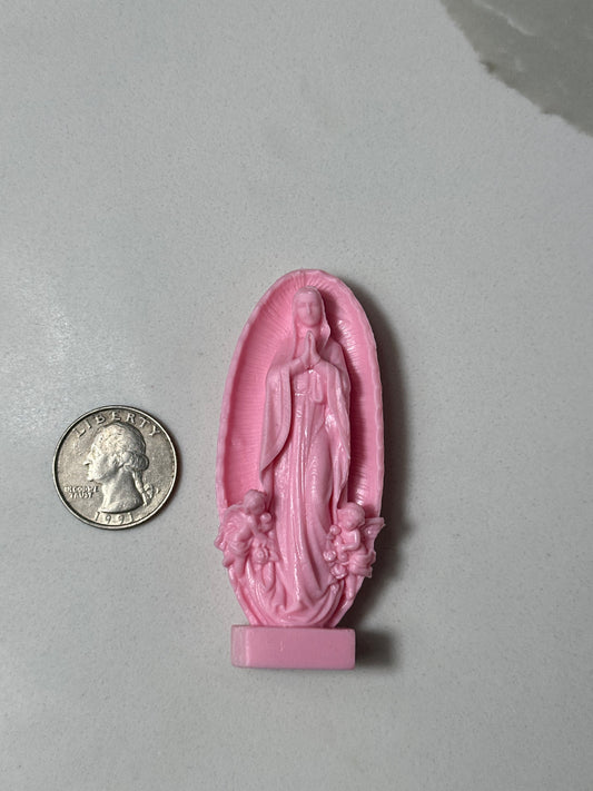 Pink Virgen Mary Mini Statue
