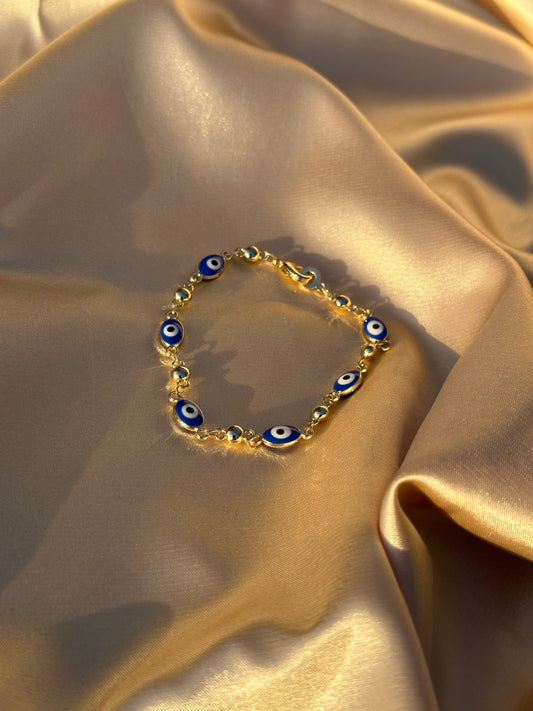 Blue Oval Evil Eye Bracelet