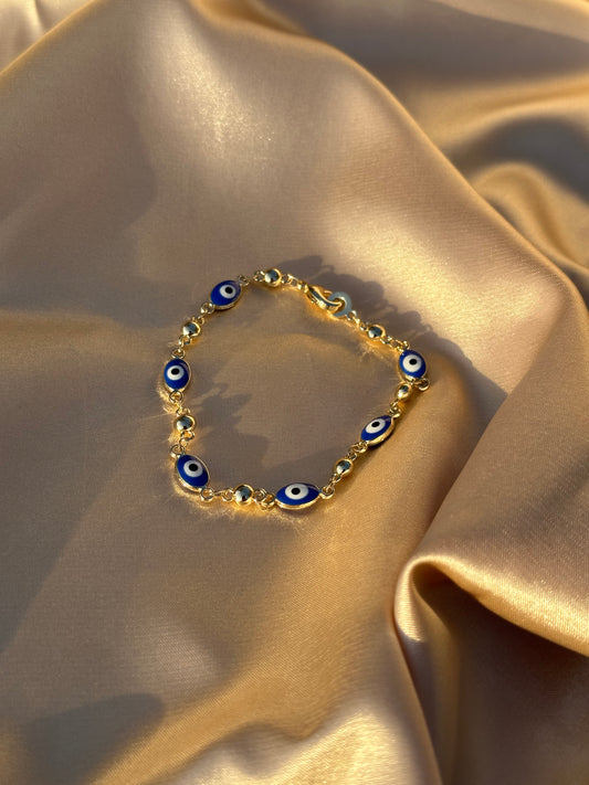 Blue Oval Evil Eye Bracelet