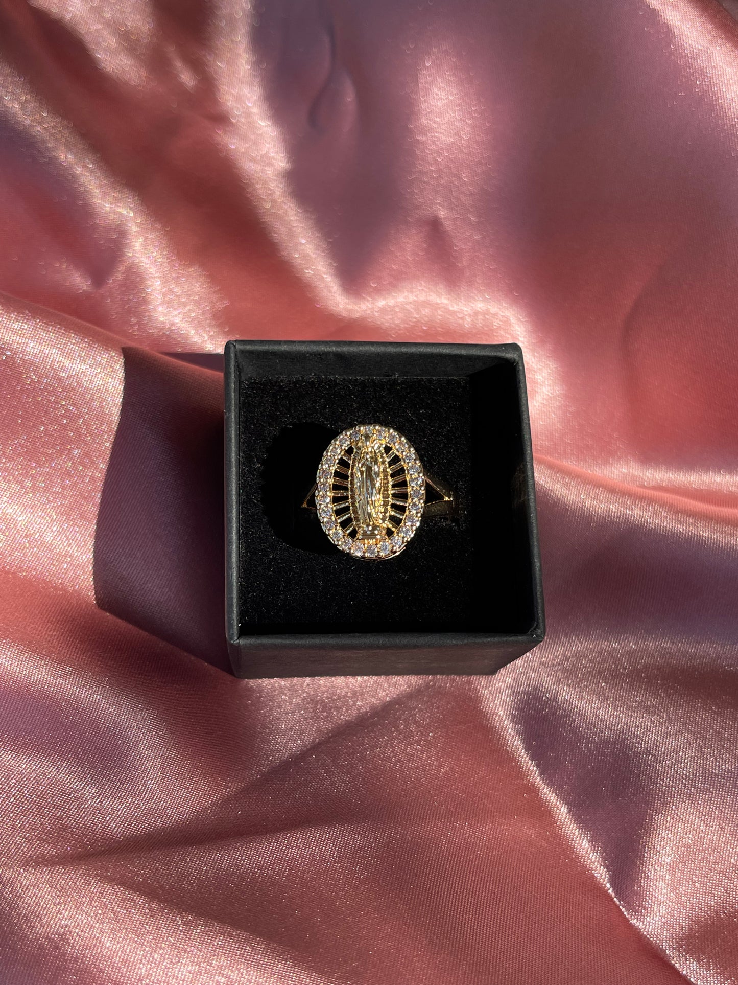 Crystal Virgen Mary Ring