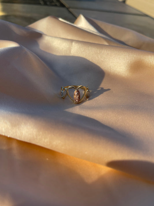 Tri Color Heart of Mary Ring